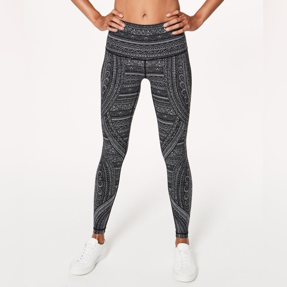 Lululemon Wunder Under Hi-Rise Tight Pant Hi-rise 50 Ice Grey Black 6 - Picture 2 of 7